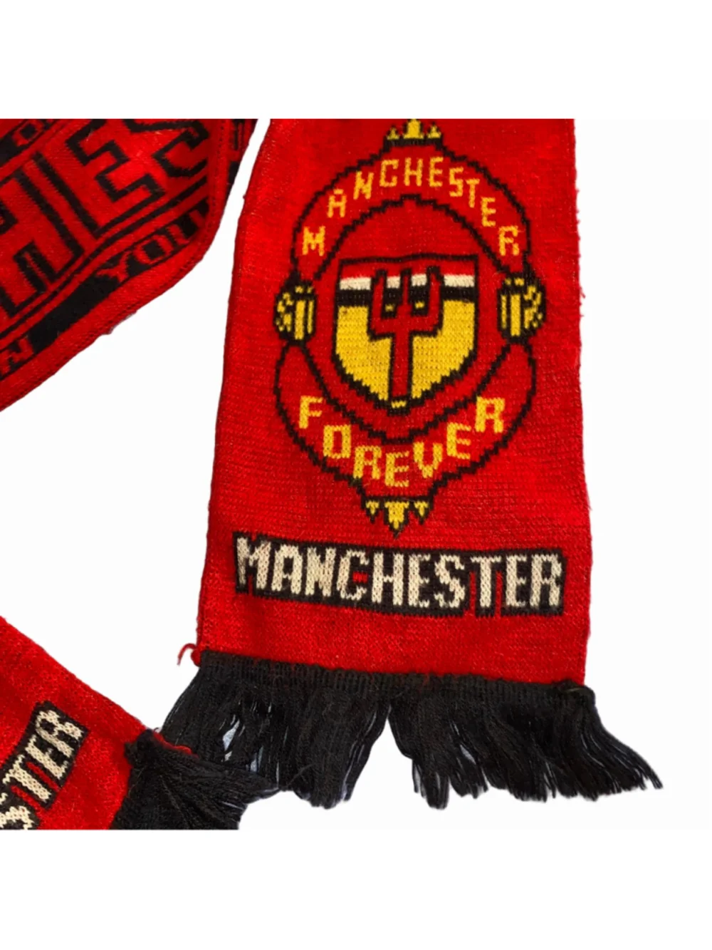 Men's Manchester United Football Scarf One Size Red and Black